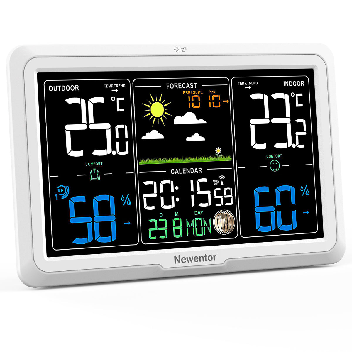 Weather Station Wireless Indoor Outdoor Thermometer, Color Display