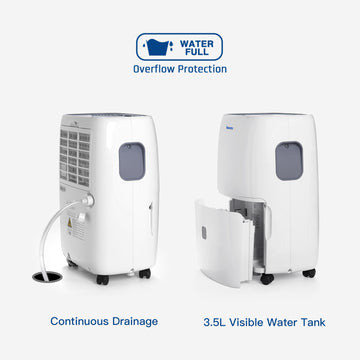 Newentor Stromsparender Luftentfeuchter 330W mit 25 L/Tag Entfeuchtung - Entfeuchter für Räume ca 80m² bzw. 215m³-Raumentfeuchter mit Ablaufschlauch, Timer, Gegen Feuchtigkeit, Schimmel