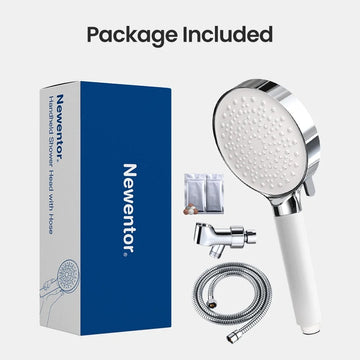 Newentor® Handheld High Pressure Shower Head, 6 Spray Modes/Settings Detachable Shower Head with Hose and Shower Stand