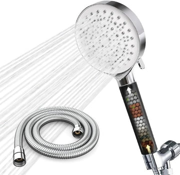 Newentor® Handheld High Pressure Shower Head, 6 Spray Modes/Settings Detachable Shower Head with Hose and Shower Stand