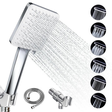 Newentor® Handheld High Pressure Shower Head, 6 Spray Modes/Settings Detachable Shower Head with Hose and Shower Stand