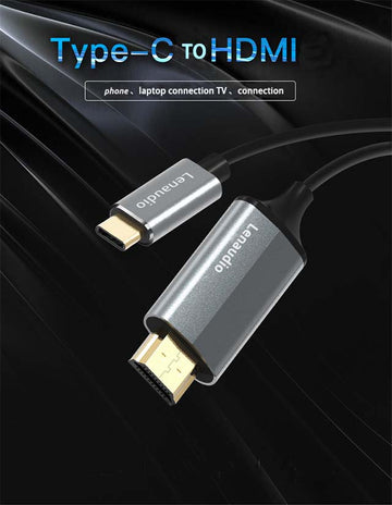 Lenaudio Type-C to HDMI Cable, High-Speed Type C to HDMI 2.0 Braided Cord
