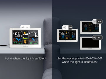 Newentor Weather Station Wireless Indoor Outdoor with 2 Remote Sensors Thermometer, 7.5in Color Digital Weather Thermometer with Barometer/Forecast Station