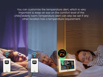 Newentor Weather Station Wireless Indoor Outdoor with 2 Remote Sensors Thermometer, 7.5in Color Digital Weather Thermometer with Barometer/Forecast Station