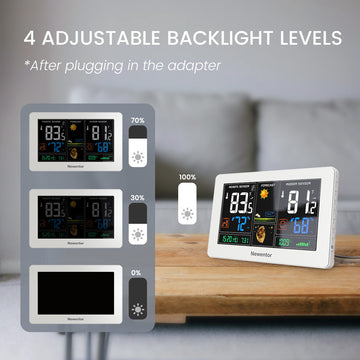 Newentor Weather Station Wireless Indoor Outdoor with 2 Remote Sensors Thermometer, 7.5in Color Digital Weather Thermometer with Barometer/Forecast Station