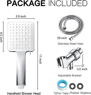 Newentor® Handheld High Pressure Shower Head, 6 Spray Modes/Settings Detachable Shower Head with Hose and Shower Stand