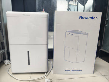 Newentor 12L Luftentfeuchter Elektrisch Keller 35dB, Entfeuchter Elektrisch Keller mit Ablaufschlauch 1m, Raumentfeuchter Elektrisch 25m²/122m³, 10 J. Gar., Filter, Timer