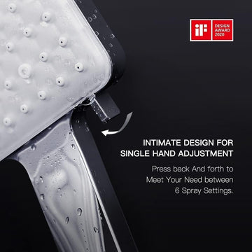 Newentor Handheld High Pressure Shower Head, 6 Spray Modes/Settings Detachable Shower Head, Chrome Finish Square Shower Head with Stainless Steel Hose