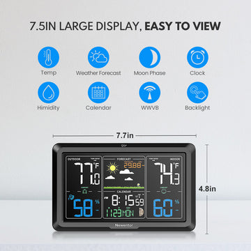 Newentor Q7 Weather Station Wireless Indoor Outdoor Thermometer