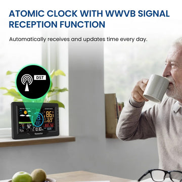 Newentor Weather Station with Outdoor Sensor, 8-in-1 with Color Display for Temperature, Rain Gauge (No Wifi)