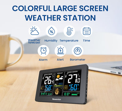 Newentor® Home Weather Station Q8 - Wireless Atomic All-In-1