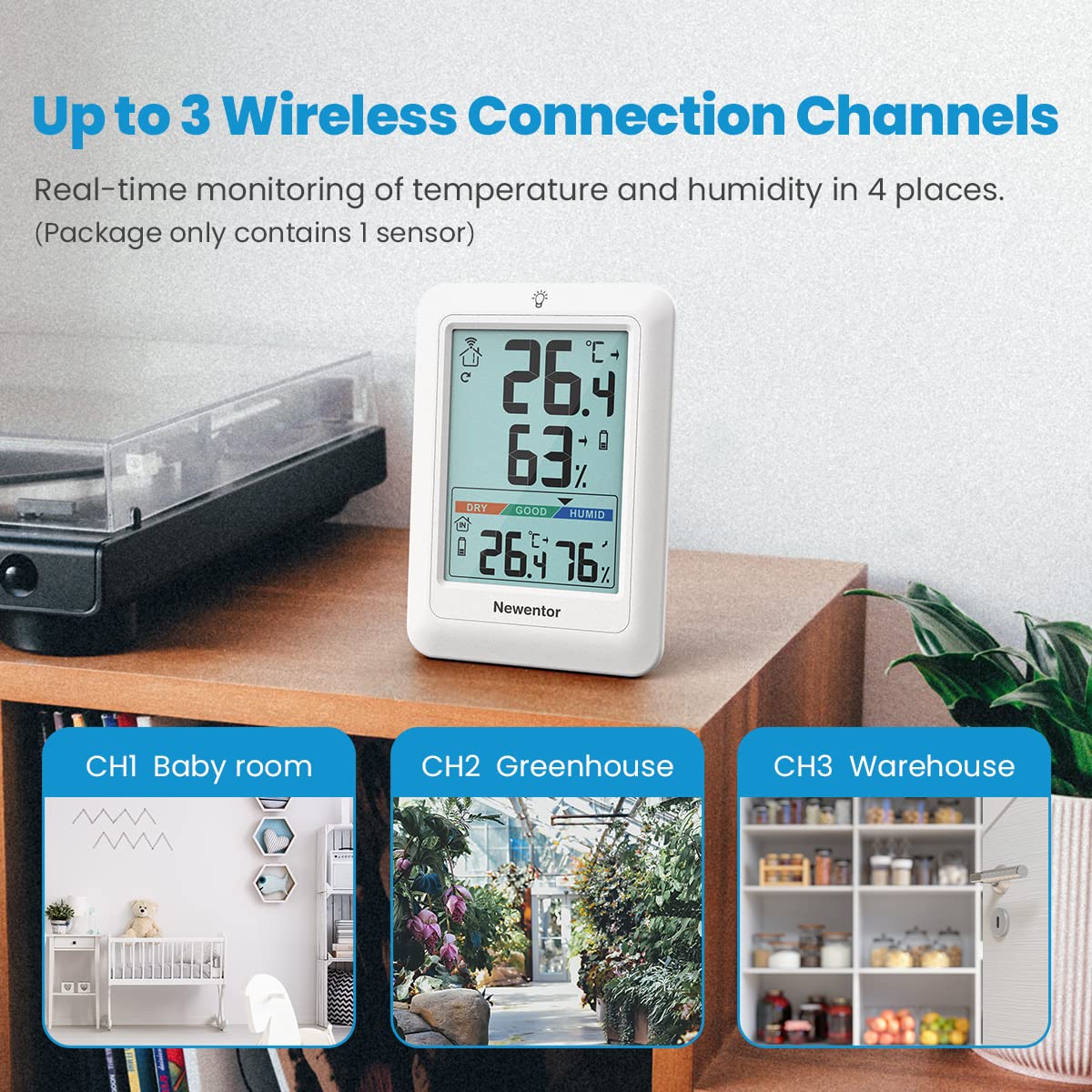 ThermoPro Digital Weather Station with Wireless Outdoor Sensor in