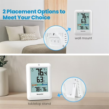 Newentor Portable Indoor Outdoor Thermometer with 3 Remote Sensor, white