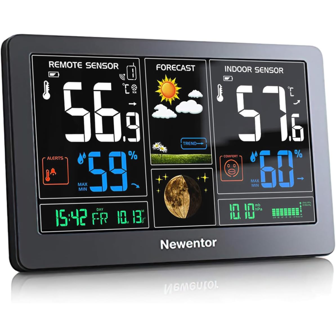 Newentor® Full Color Weather Station Q3 - Wireless Atomic All-In-1