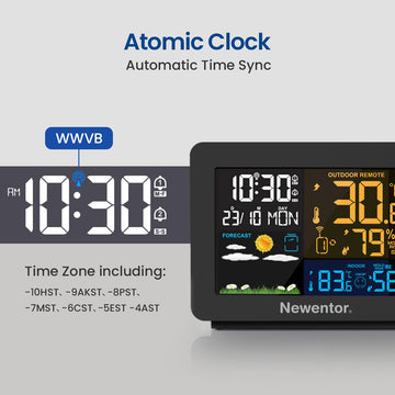 Wireless Atomic 4.5-inch Full Color Weather Station Q6 - All In One Functions